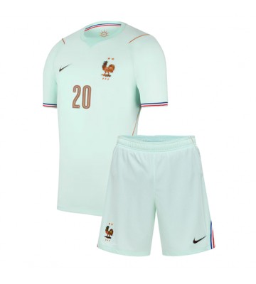 Frankrig Desire Doue #20 Udebanetrøje Børn VM 2026 Kortærmet (+ Korte bukser)